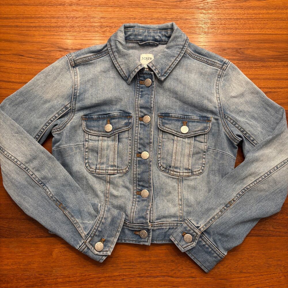 J.Crew Women's jean denim crop jacket size XXS